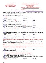 Đề thi tuyển sinh vào Lớp 10 THPT môn Hóa học - Đề số 01 - Năm học 2020-2021 - Sở GD và ĐT Hải Dương (Có đáp án)